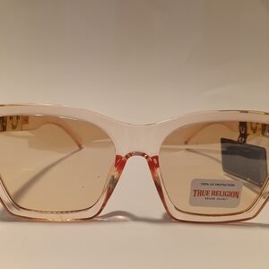 True Religion Transparent Peach-Tinted Oversized Sunglasses